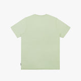 Back of the light green t-shirt laid flat, showing no graphics.