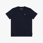 Men's Crew Neck Jersey T-Shirt in color Dress Blue with a white embroidered logo