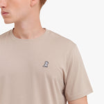 Men's Crew Neck Jersey T-Shirt — Simply Taupe/White - JAMES BARK