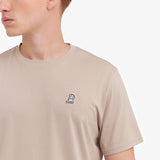 Men's Crew Neck Jersey T-Shirt — Simply Taupe/White - JAMES BARK
