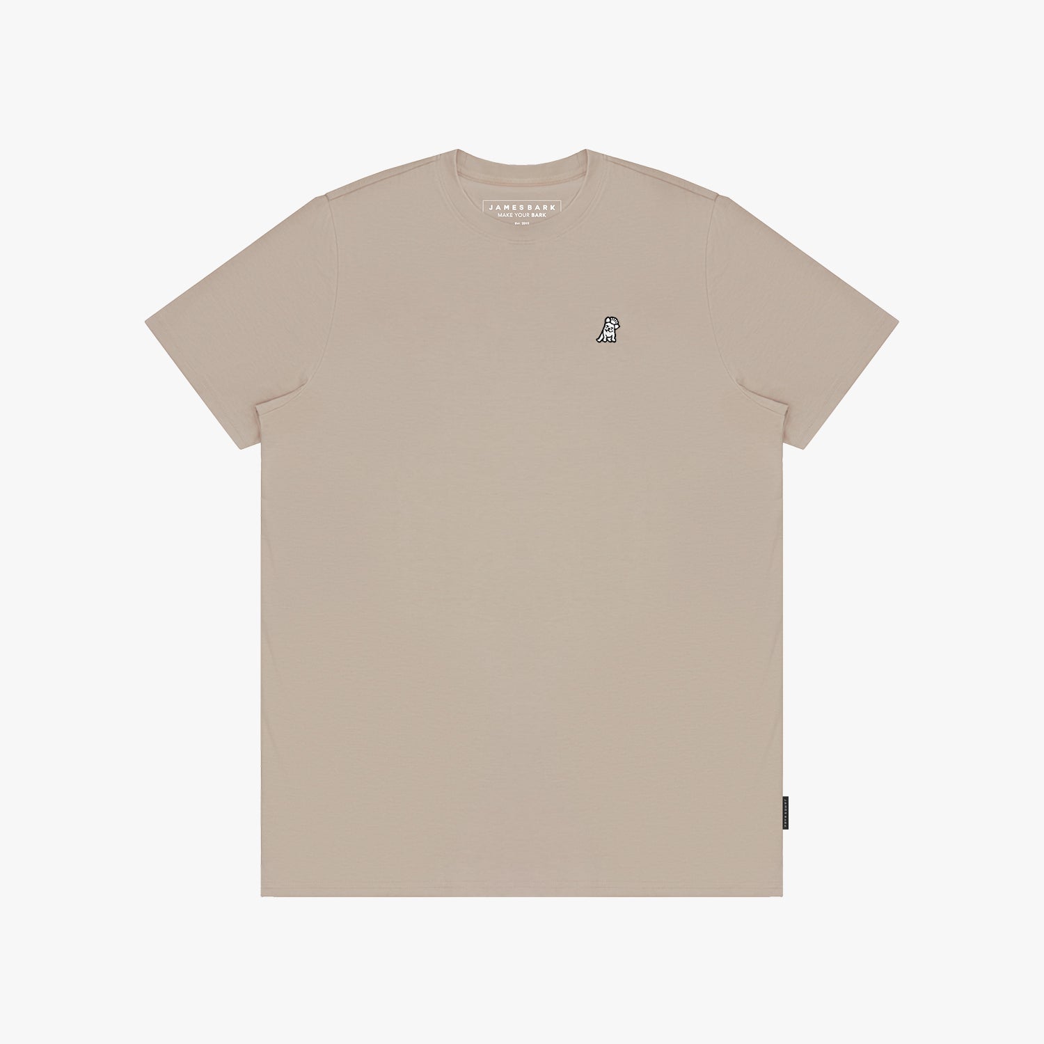 Men's Crew Neck Jersey T-Shirt — Simply Taupe/White - JAMES BARK