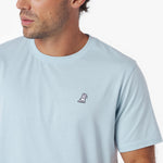 Men's Crew Neck Jersey T-Shirt — Skyway/White - JAMES BARK