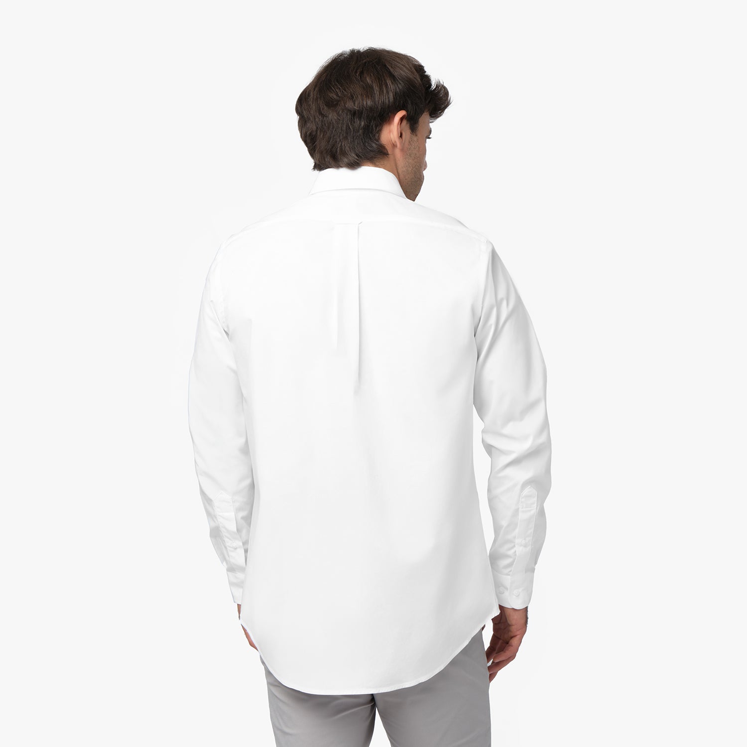 Men's Button Down Poplin Shirt — White/All White Men's Button Down Poplin Shirt — White/All White