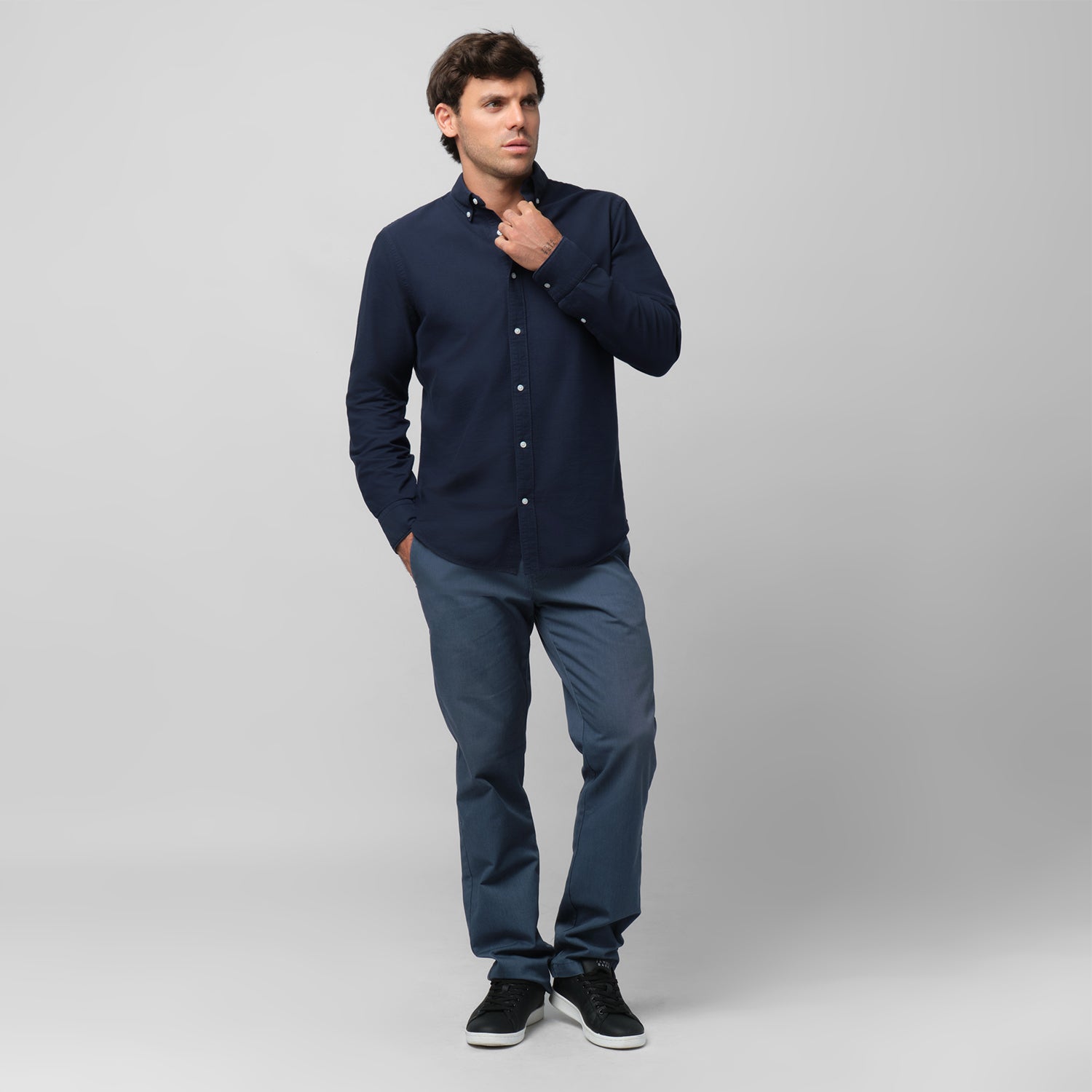 Men's Oxford Button Down Shirt Navy/Blue | JAMES BARK Men's Oxford Button Down Shirt Navy/Blue | JAMES BARK