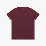 Men's Crew Neck Jersey T-Shirt — Tawny Port/White - JAMES BARK