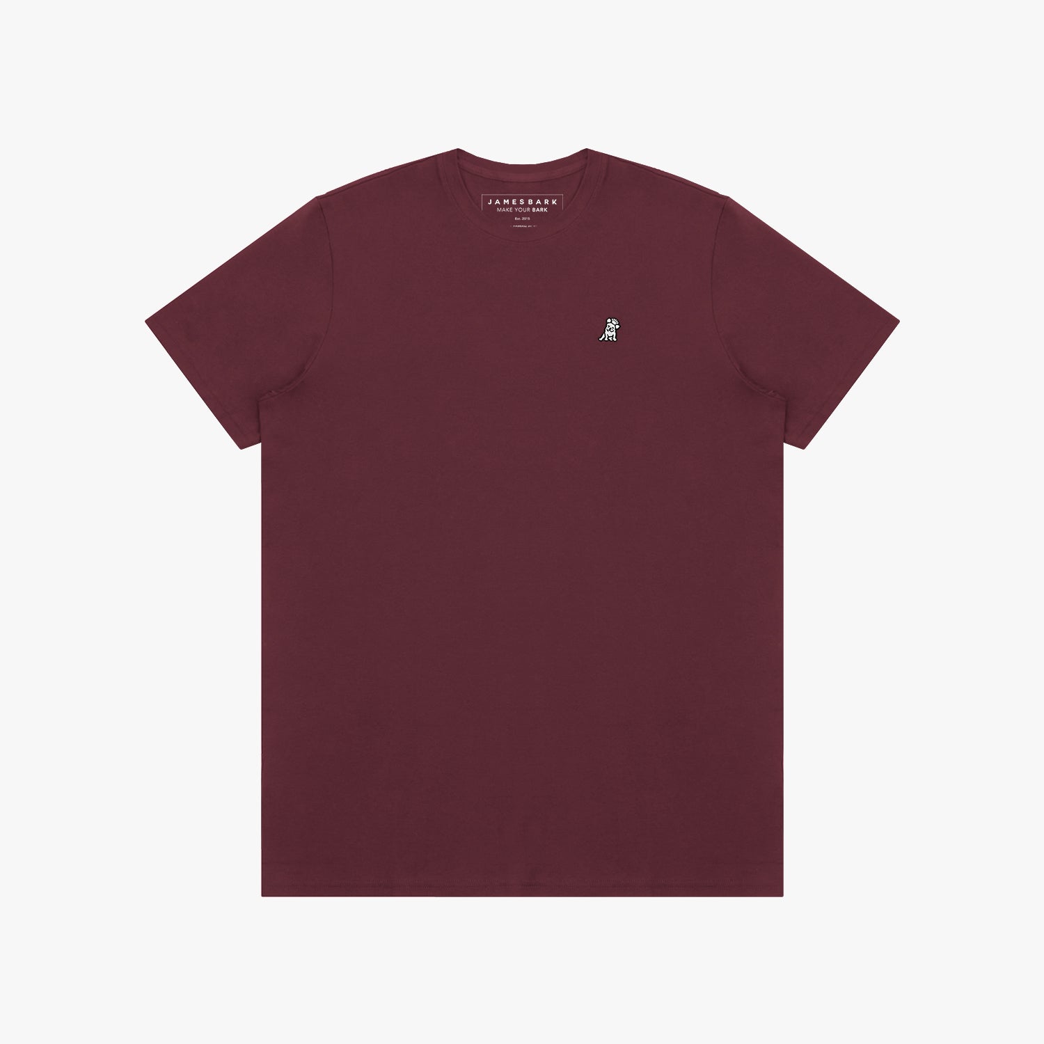 Men's Crew Neck Jersey T-Shirt — Tawny Port/White - JAMES BARK