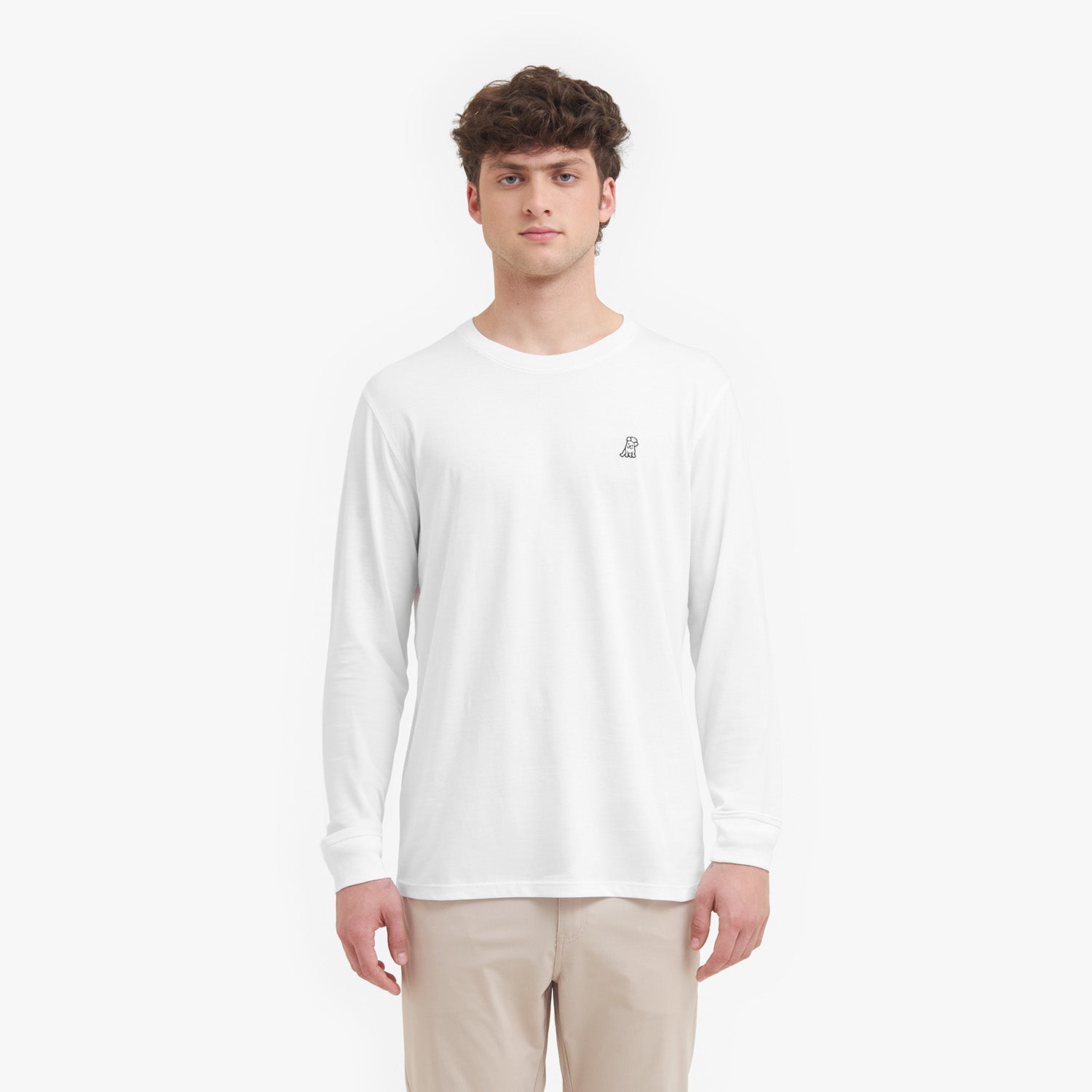Men's Long Sleeve T-Shirt — Brilliant White - JAMES BARK