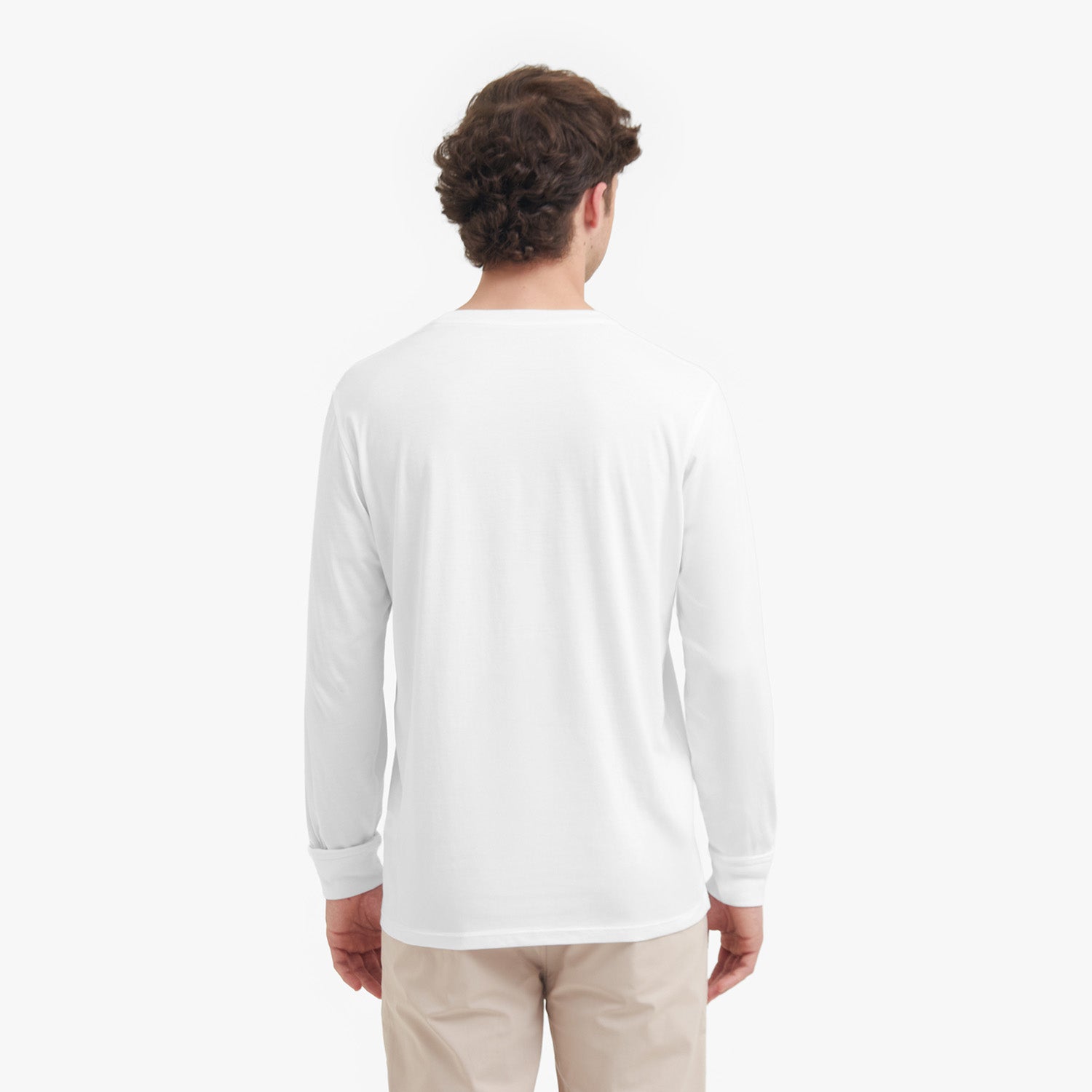 Men's Long Sleeve T-Shirt — Brilliant White - JAMES BARK