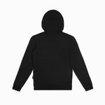 Displays the back of the hoodie laid flat, showcasing a clean and minimalistic design