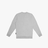 Back view of a light gray crewneck sweatshirt