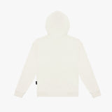 Shows the back of the hoodie laid flat, highlighting the simplicity of the design with no additional details or logos