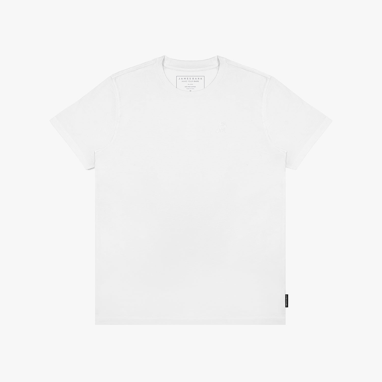 Men's Crew Neck Jersey T-Shirt — White/All White - JAMES BARK
