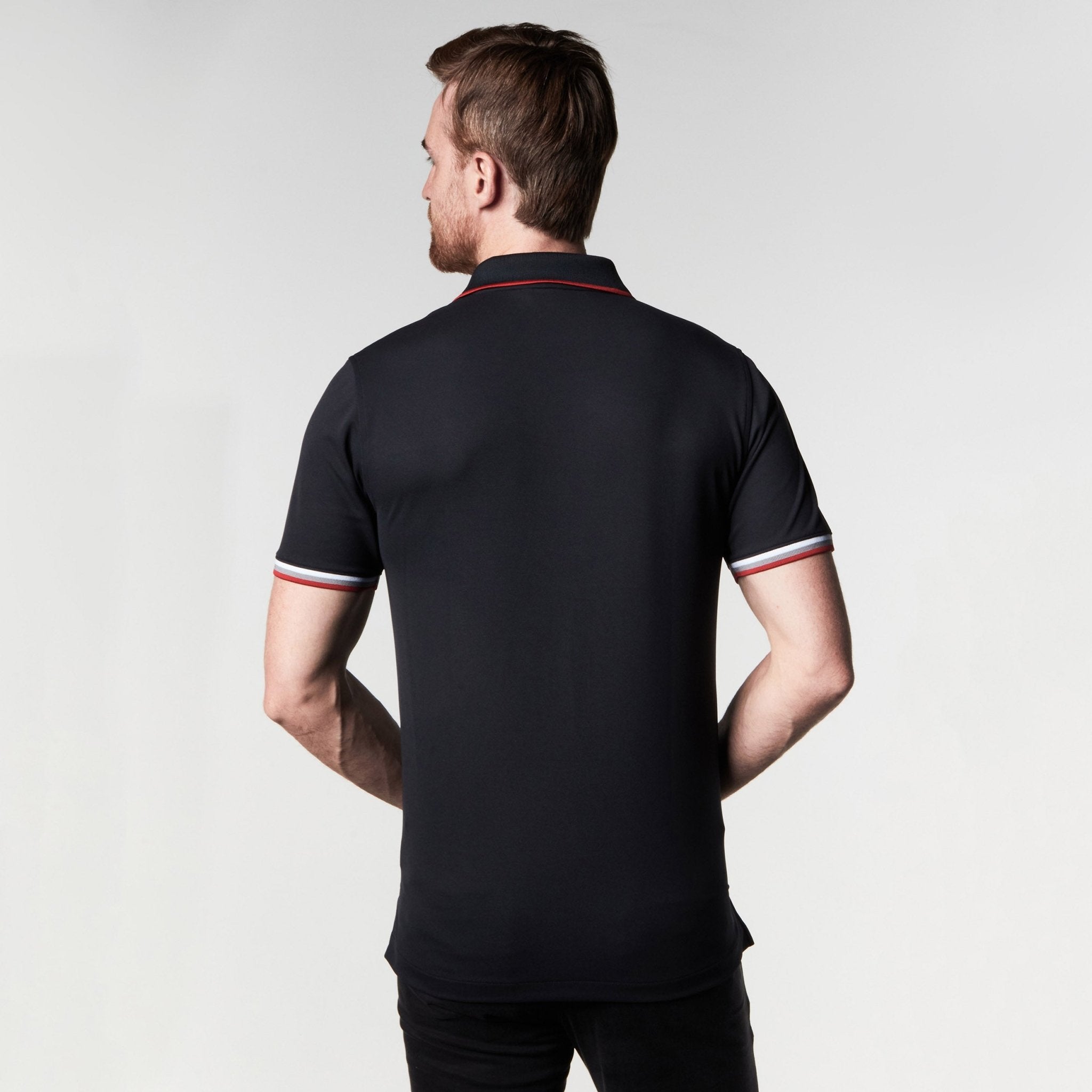 Men's Lines Collar Golf Polo Shirt-JAMES BARK