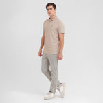 Men's Regular Fit Polo Shirt — Simply Taupe/White - JAMES BARK