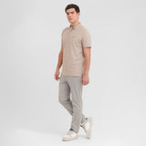 Men's Regular Fit Polo Shirt — Simply Taupe/White - JAMES BARK