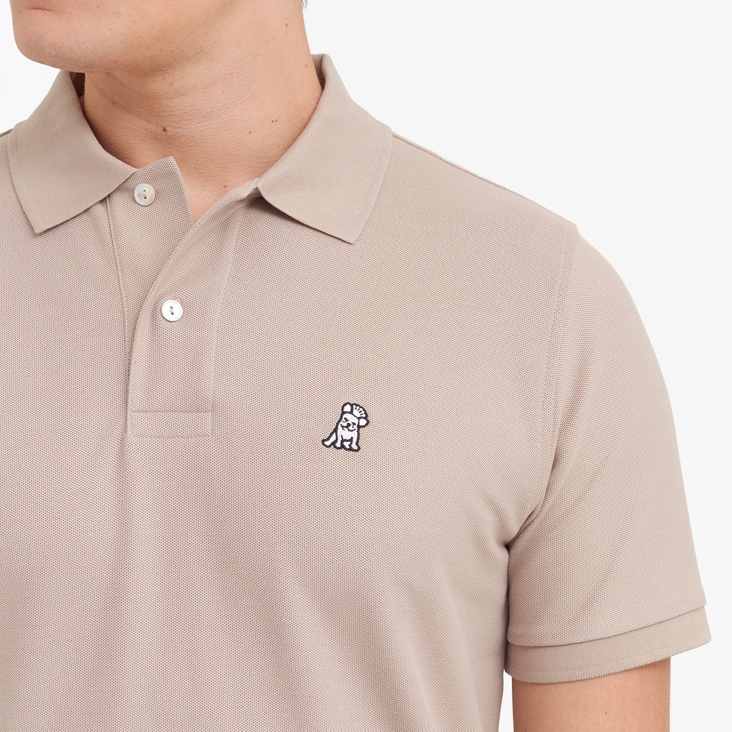 Men's Regular Fit Polo Shirt — Simply Taupe/White - JAMES BARK