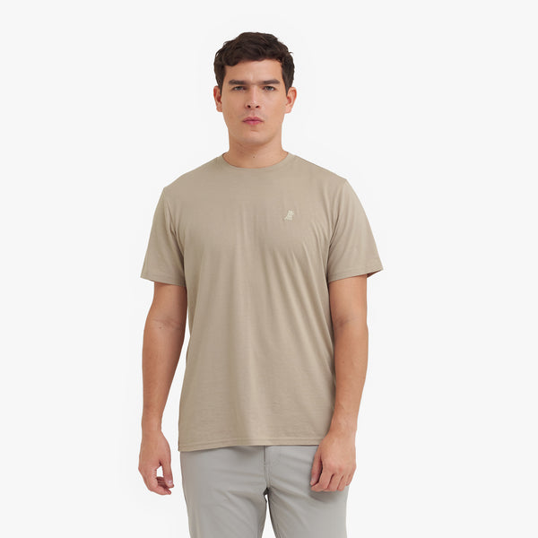 Men's Crew Neck Jersey T-Shirt — Simply Taupe/Beige | JAMES BARK