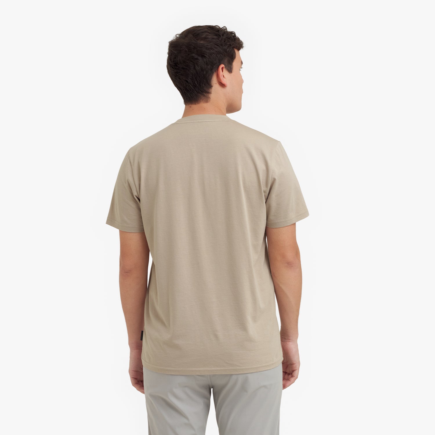 Men's Crew Neck Jersey T-Shirt — Simply Taupe/Beige - JAMES BARK