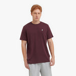 Men's Crew Neck Jersey T-Shirt — Tawny Port/White - JAMES BARK