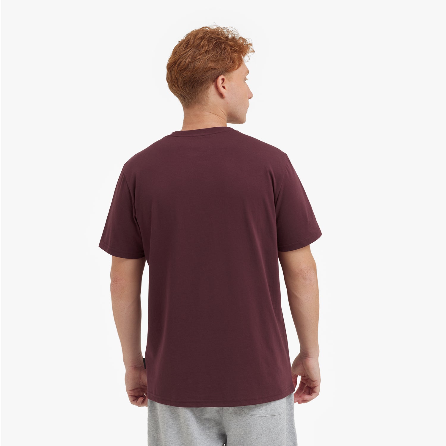 Men's Crew Neck Jersey T-Shirt — Tawny Port/White - JAMES BARK