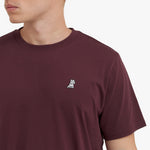 Men's Crew Neck Jersey T-Shirt — Tawny Port/White - JAMES BARK
