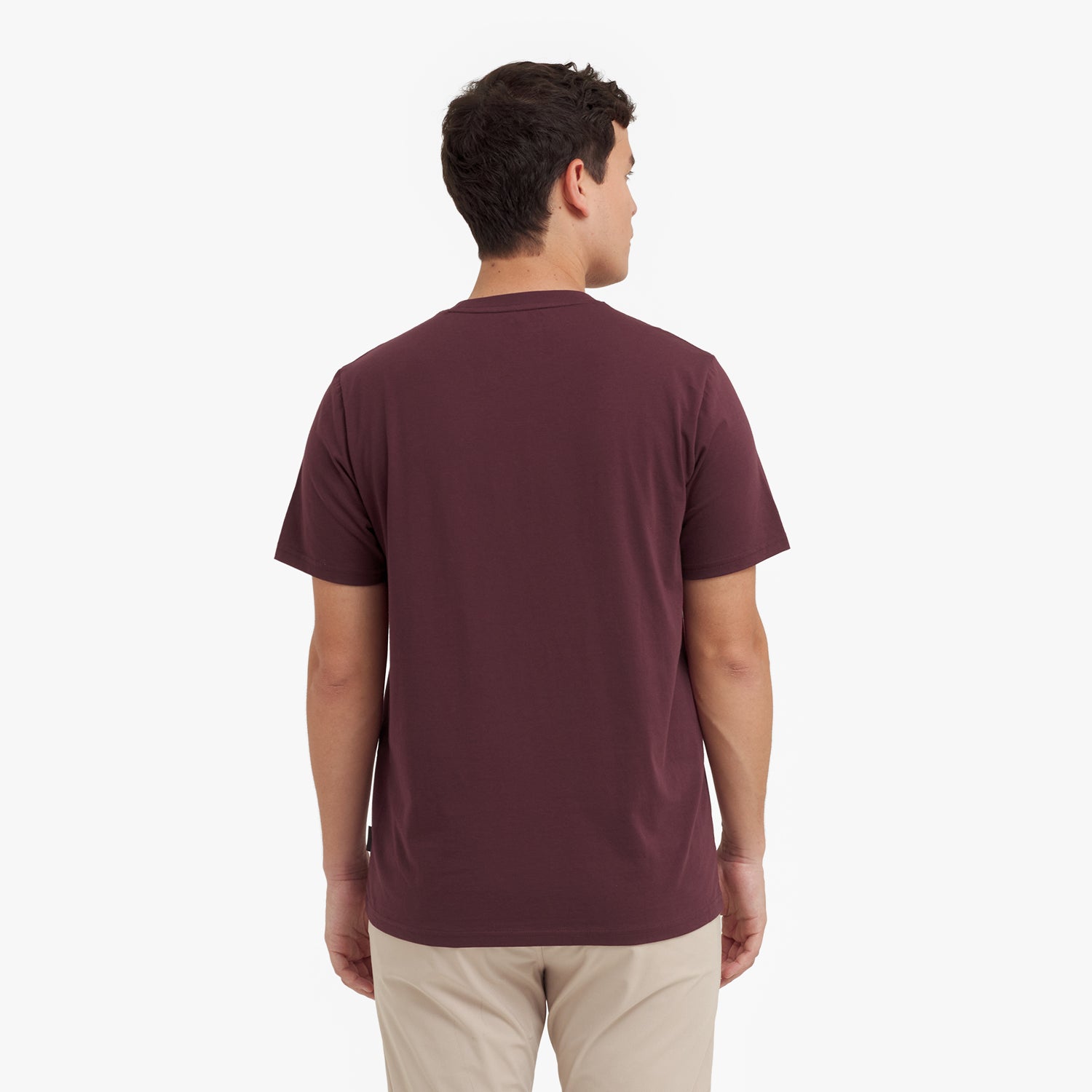 Men's Crew Neck Jersey T-Shirt — Tawny Port/Merlot - JAMES BARK