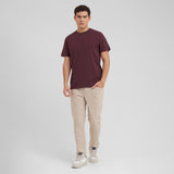 Men's Crew Neck Jersey T-Shirt — Tawny Port/Merlot - JAMES BARK