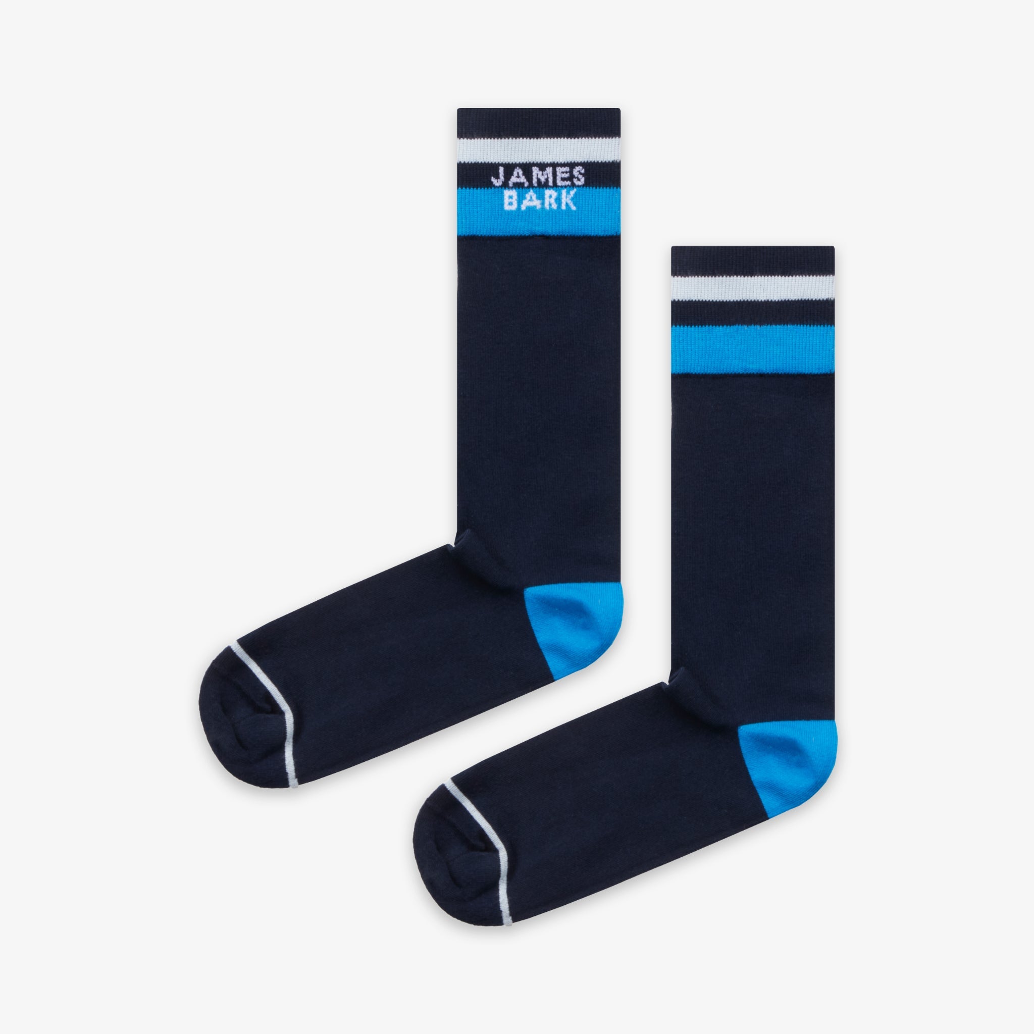 Blue Striped Accents Socks - JAMES BARK