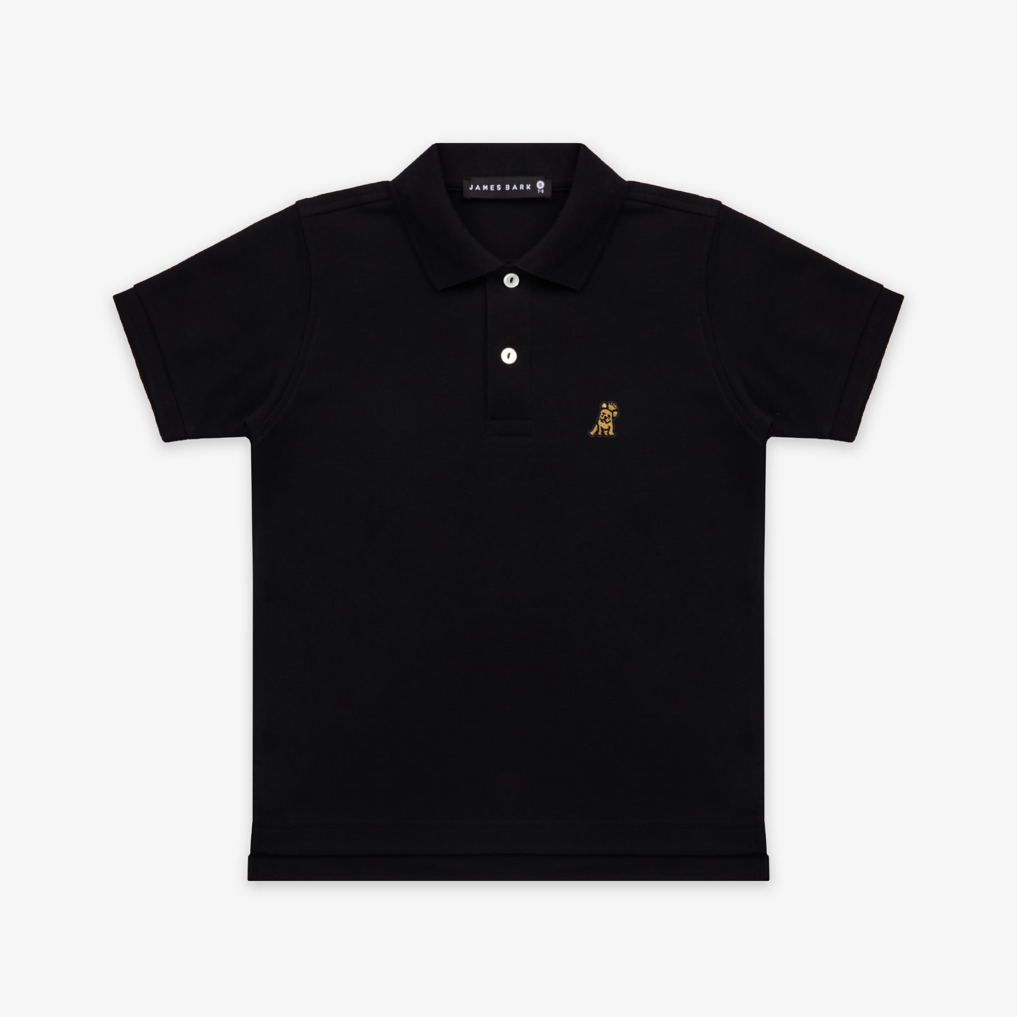 Kid's Black Polo Shirt - Gold Bark - JAMES BARK