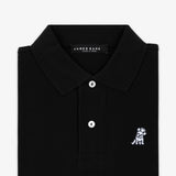 Kid's Black Polo Shirt - White Bark - jamesbark-usa