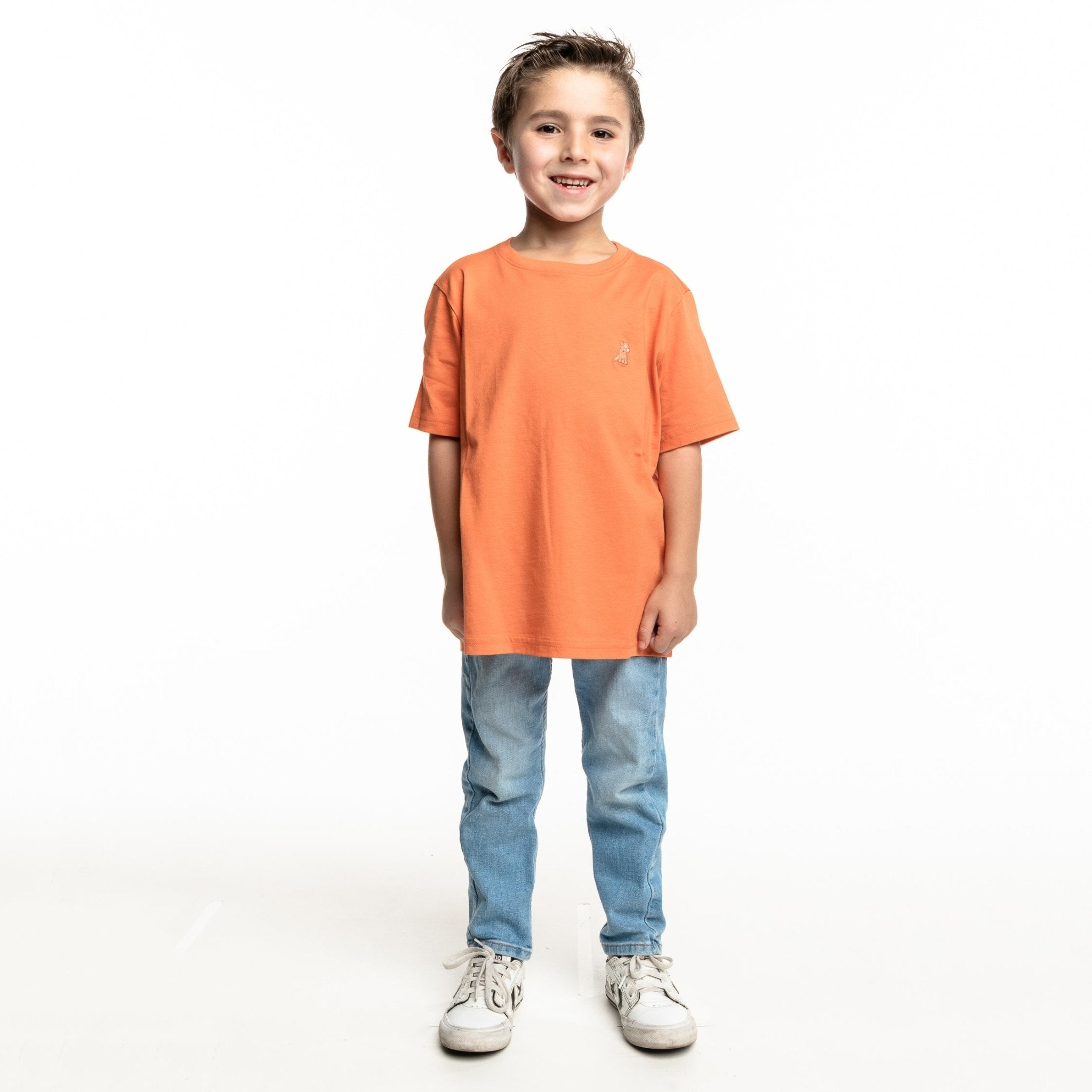 Kid's Jaffa Orange Crew Neck Jersey T-Shirt - Orange Bark - JAMES BARK