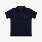 Kid's Navy Polo Shirt - Gold Bark - JAMES BARK
