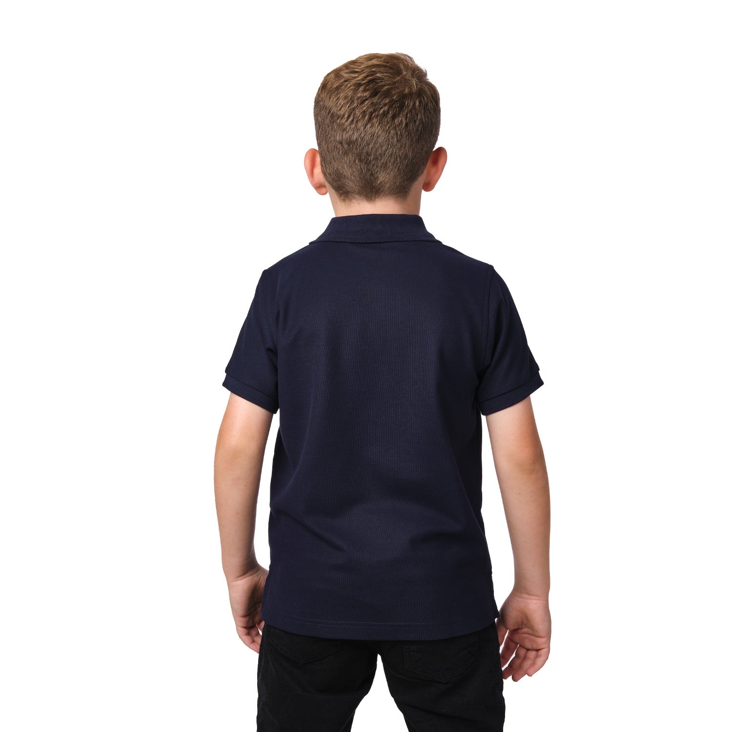 Kid's Navy Polo Shirt - White Bark - JAMES BARK