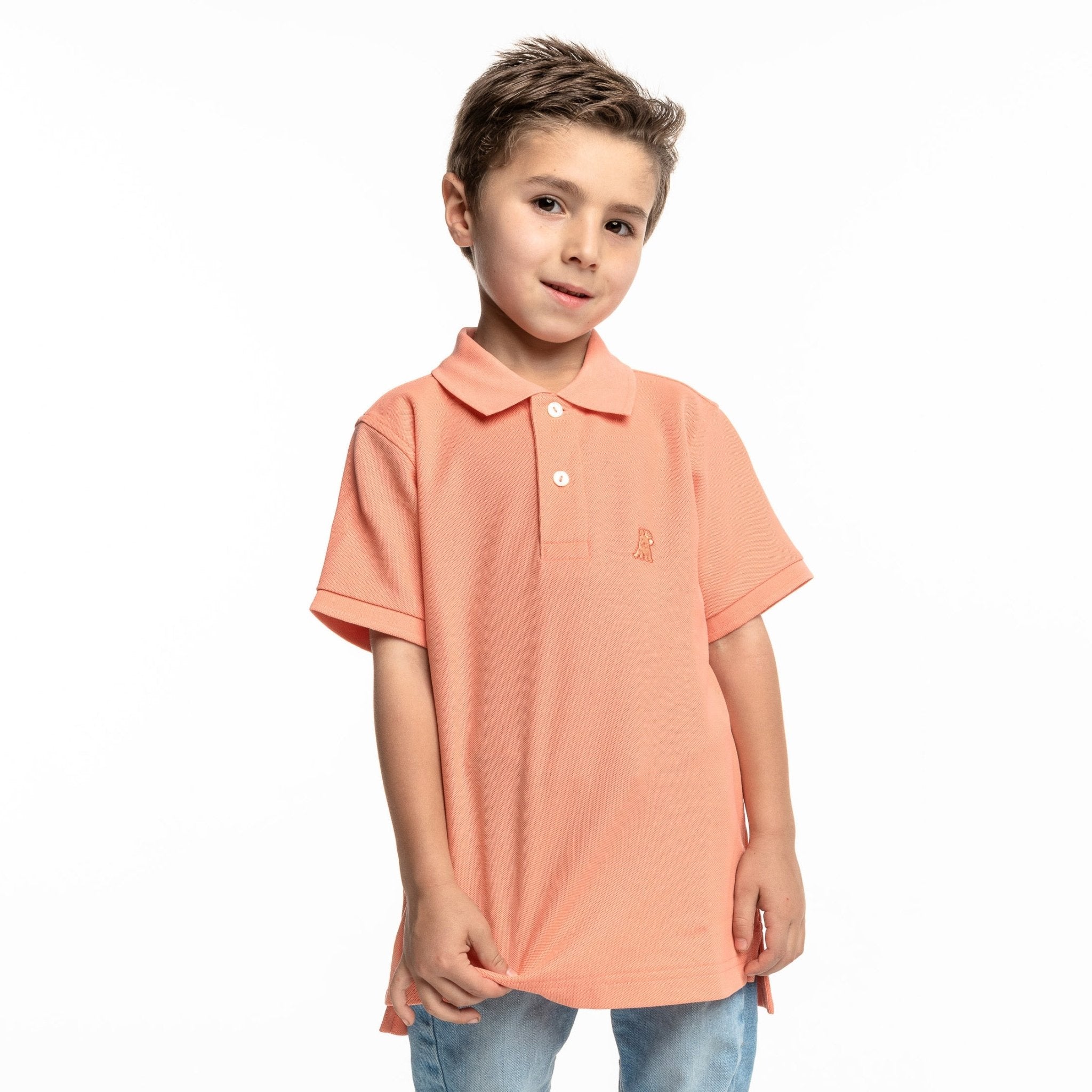 Kid's Peach Pink Polo Shirt - Peach Bark - JAMES BARK