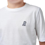 Kid's White Crew Neck Jersey T-Shirt - White Bark - JAMES BARK