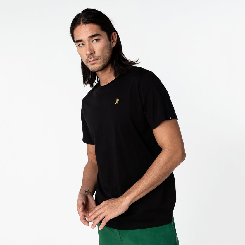 Men's Black Crew Neck Jersey T-Shirt - Gold Bark - JAMES BARK