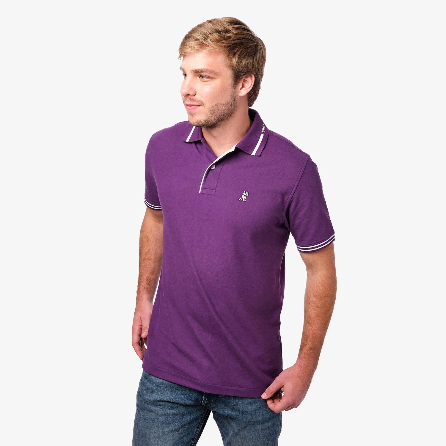 Men's Branded Collar Polo Shirt - JAMES BARK