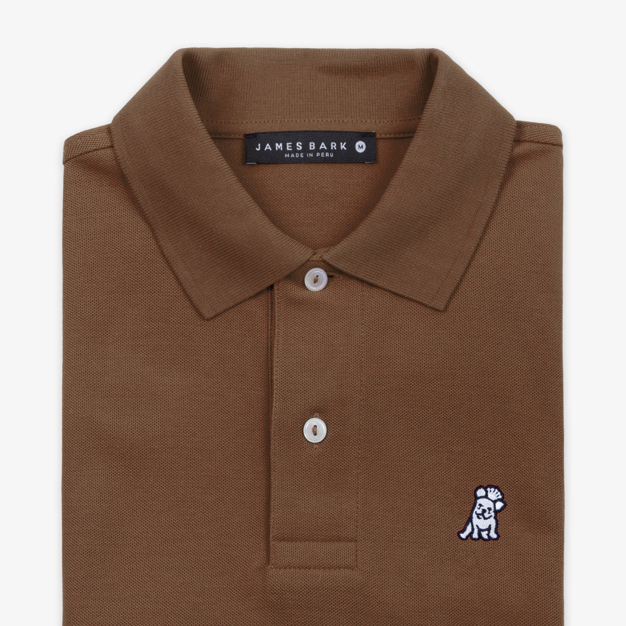 Men's Brown Regular Fit Polo Shirt - White Bark - JAMES BARK