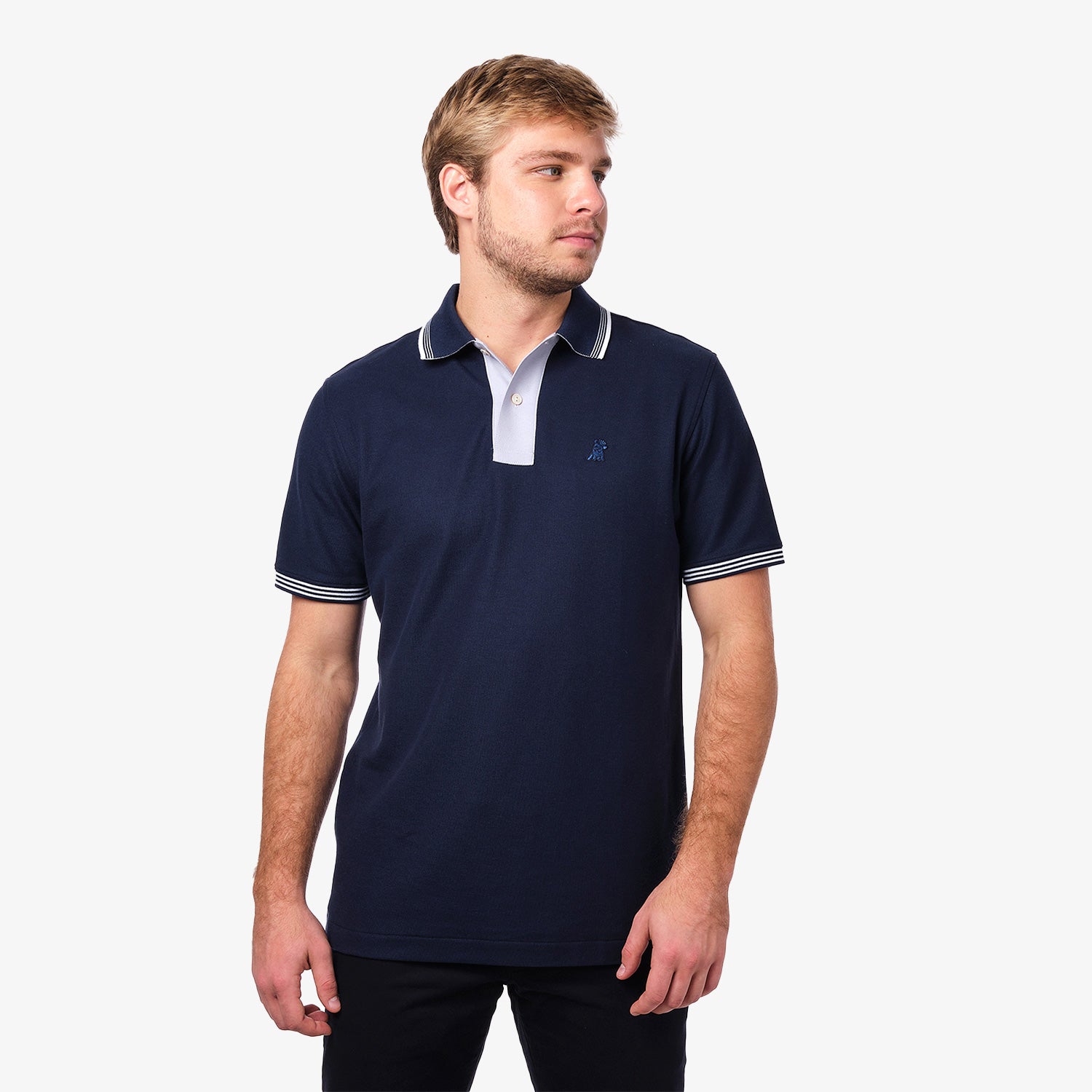 Men's Contrast Buttoning Polo Shirt - JAMES BARK