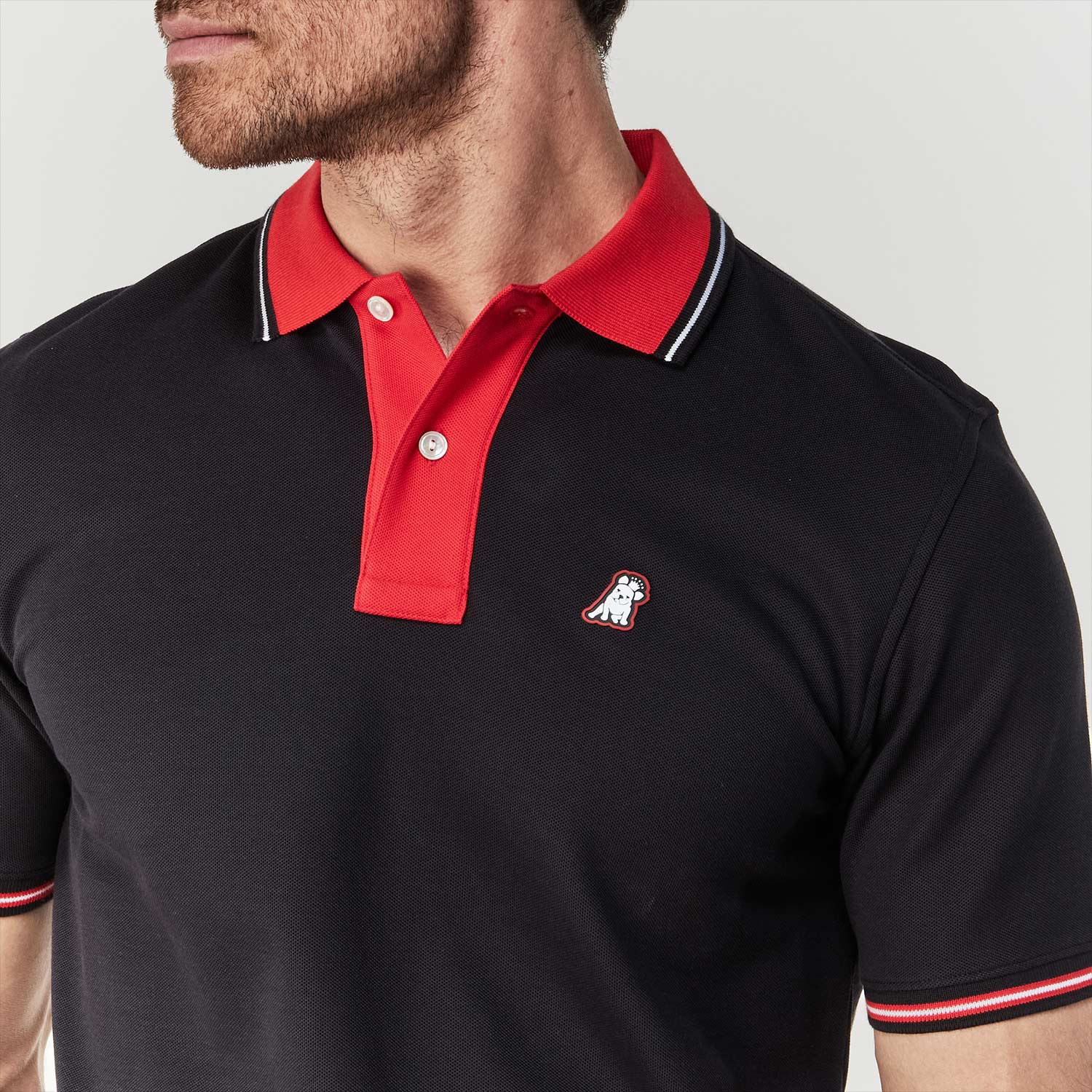 Men's Contrast Collar Striped Polo Shirt – JAMES BARK