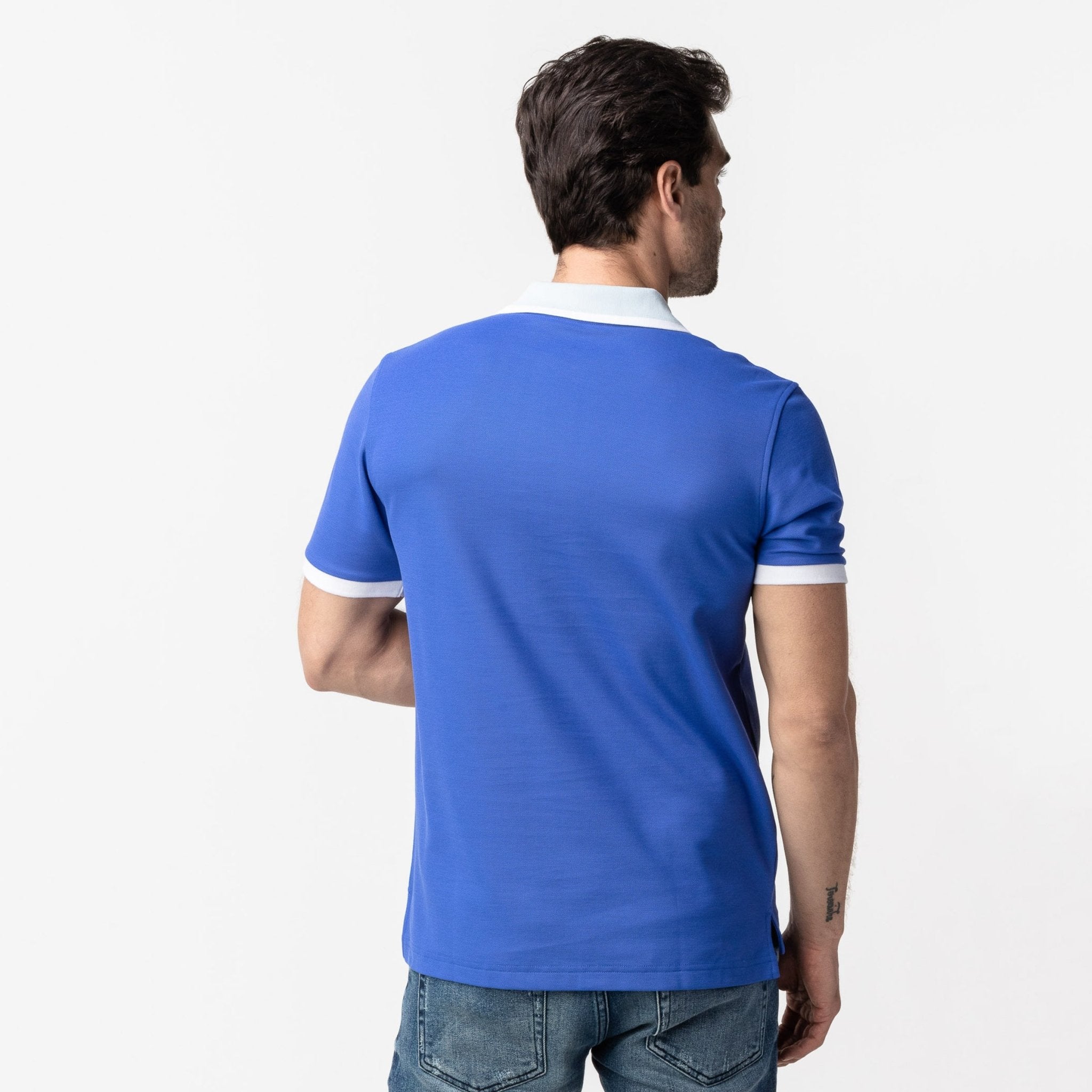Men's Dazzling Contrast Neck Polo Shirt - JAMES BARK