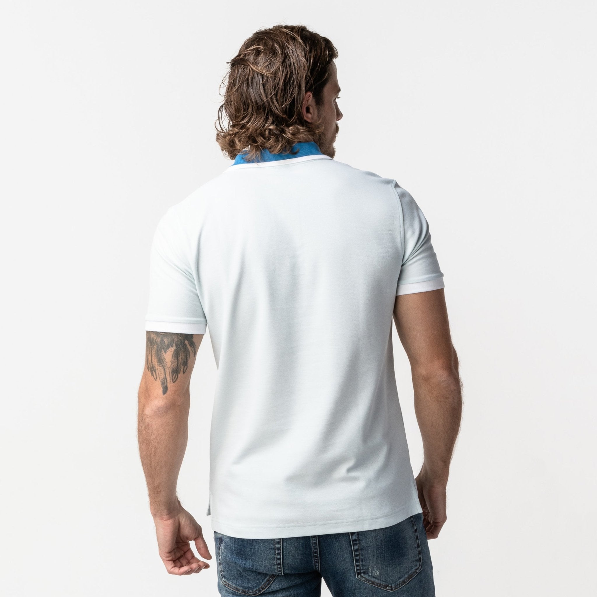 Men's Ilusion Contrast Neck Polo Shirt - JAMES BARK