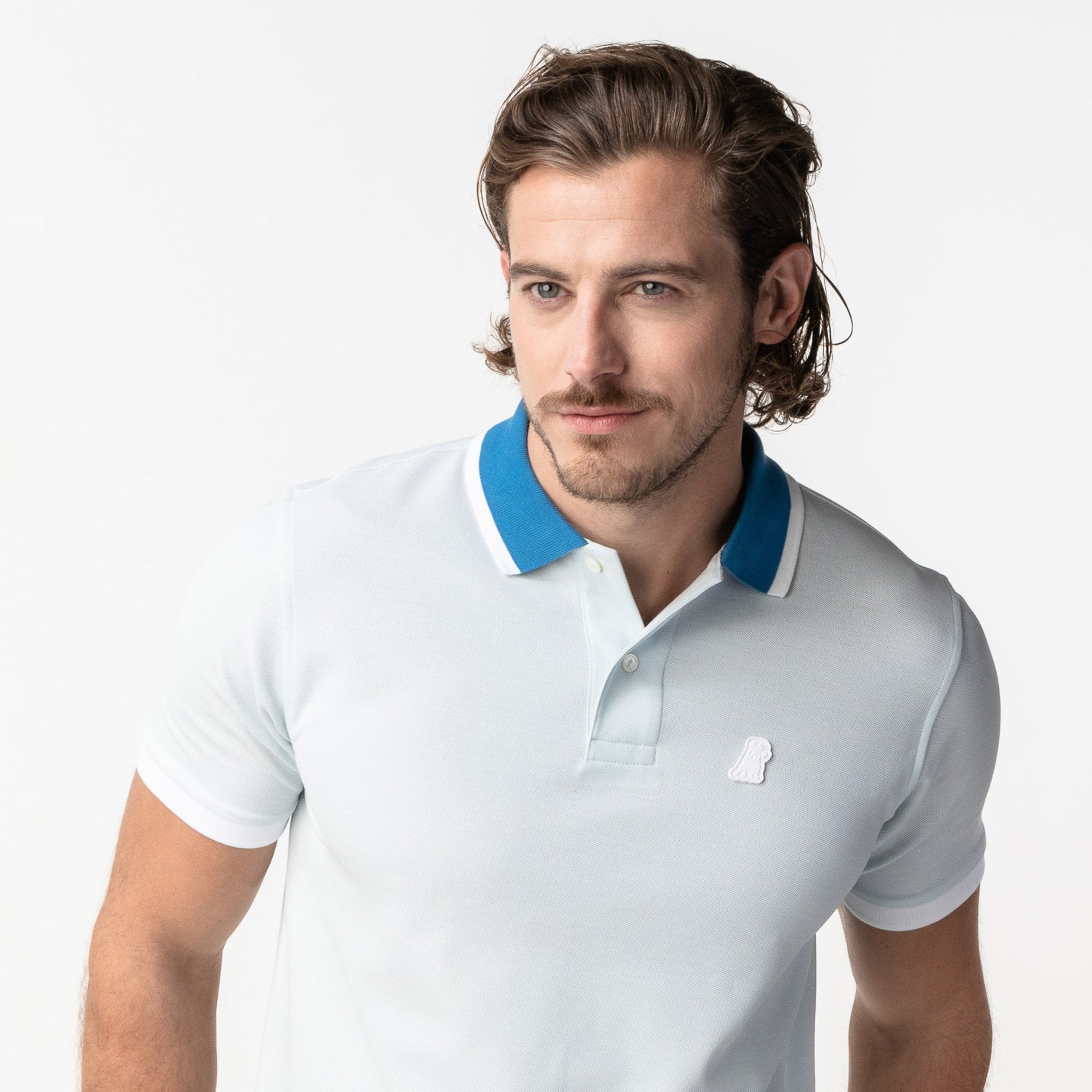 Men's Ilusion Contrast Neck Polo Shirt - JAMES BARK
