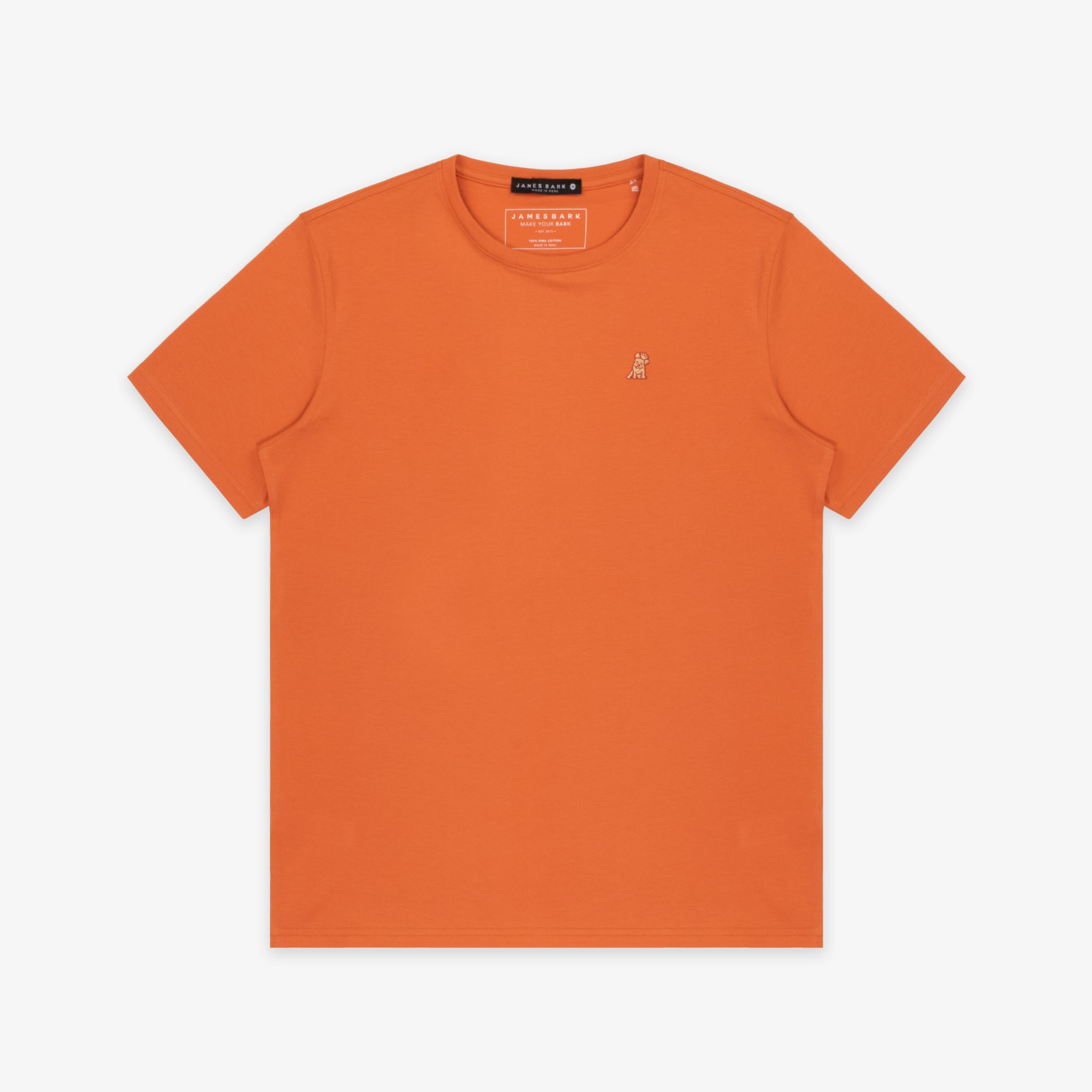 Men's Jaffa Orange Crew Neck Jersey T-Shirt - Orange Bark S / Jaffa Orange / Light Peach W Peach Border