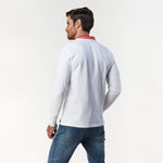 Men's Long Sleeve Striped Polo Shirt - JAMES BARK