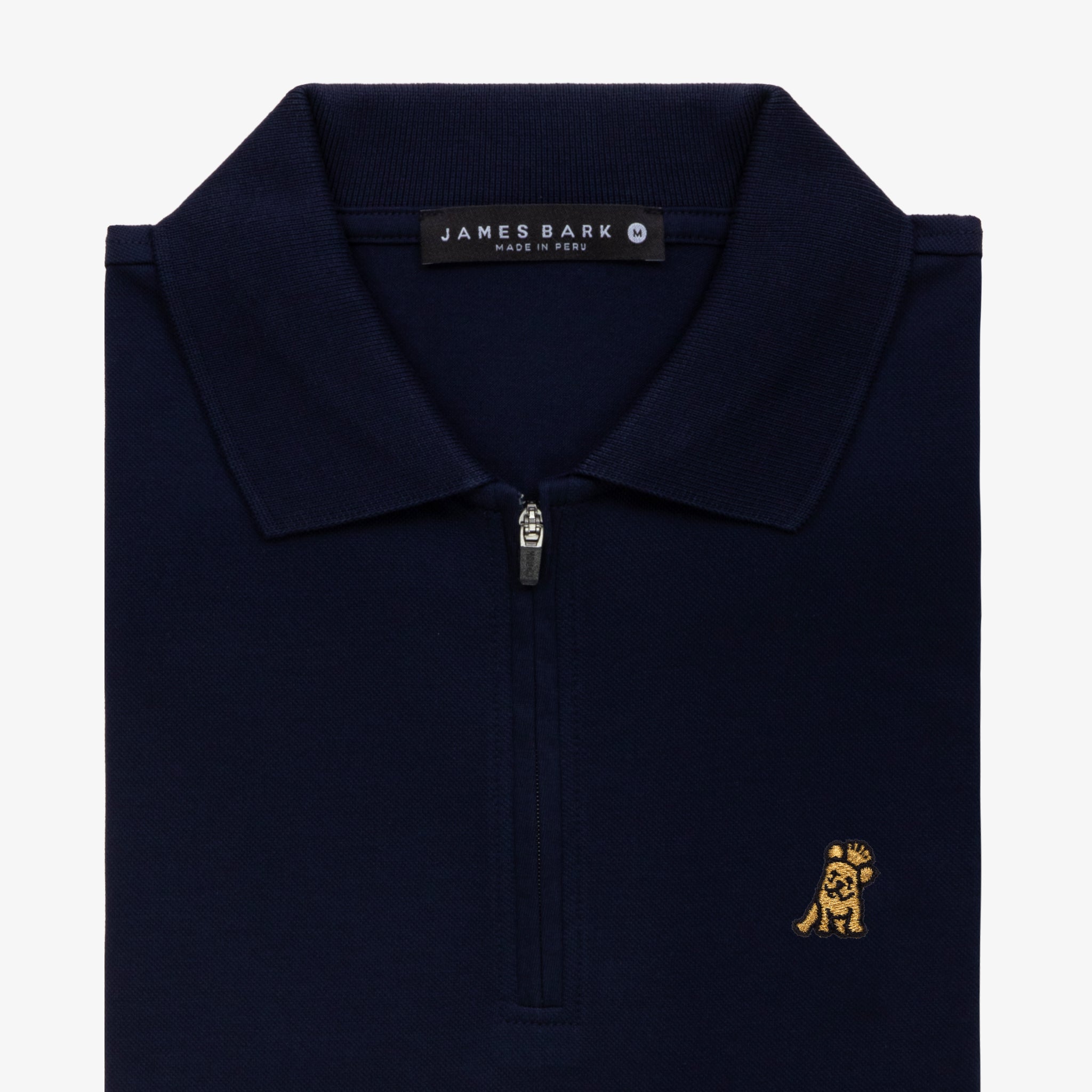 Men's Navy Traveler Polo Shirt - Gold Bark - jamesbark-usa - FLAT