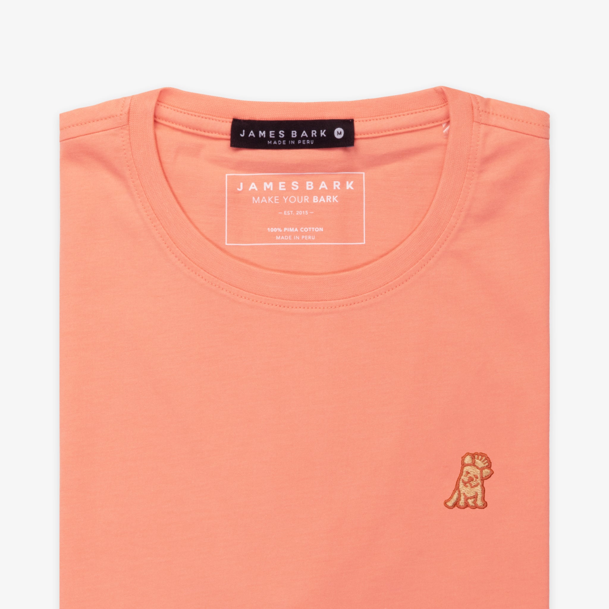 Men's Peach Pink Crew Neck Jersey T-Shirt - Peach Bark - JAMES BARK