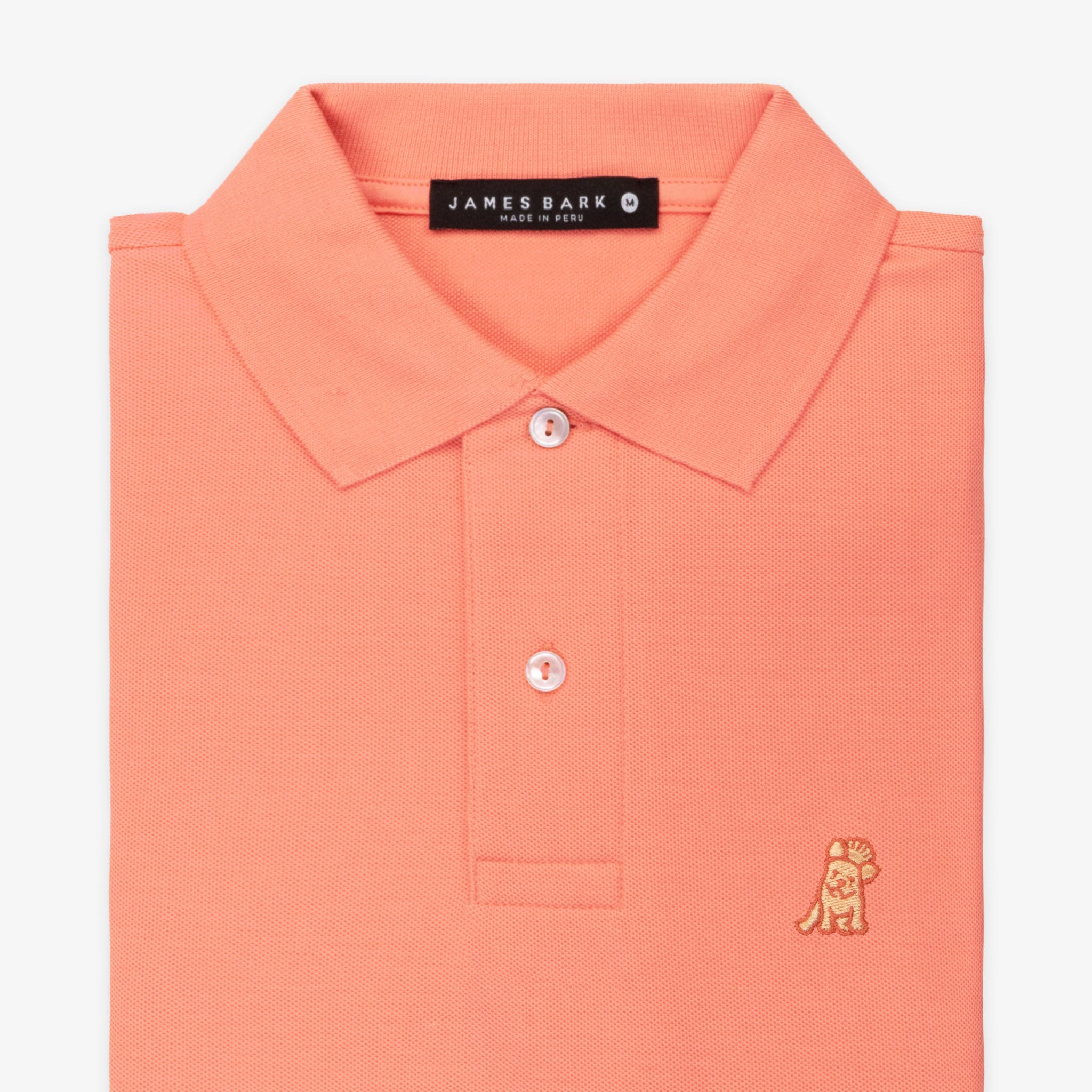 Men's Peach Pink Regular Fit Polo Shirt - Peach Bark - JAMES BARK