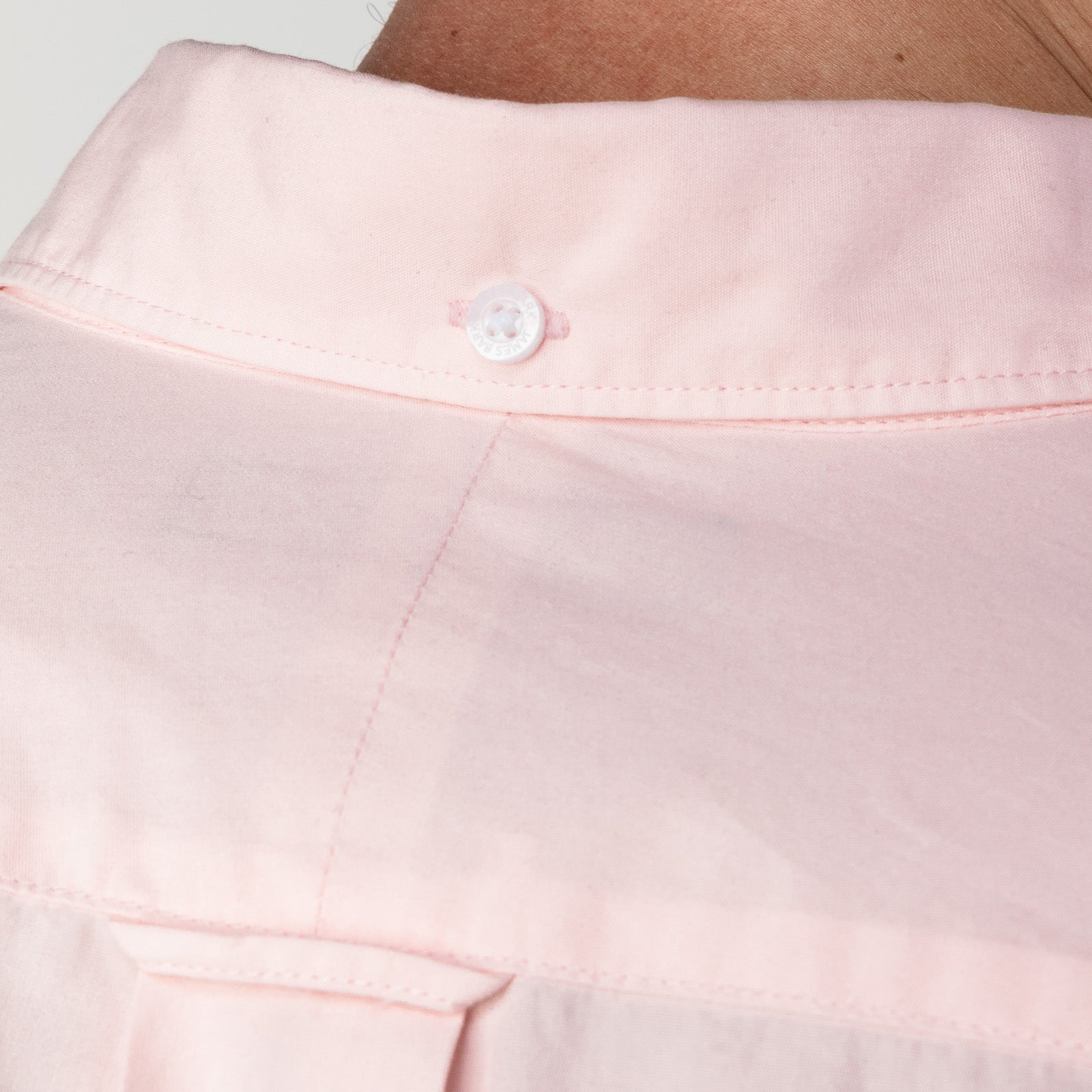 Men's Pink Button Down Poplin Shirt - Blue Bark - JAMES BARK