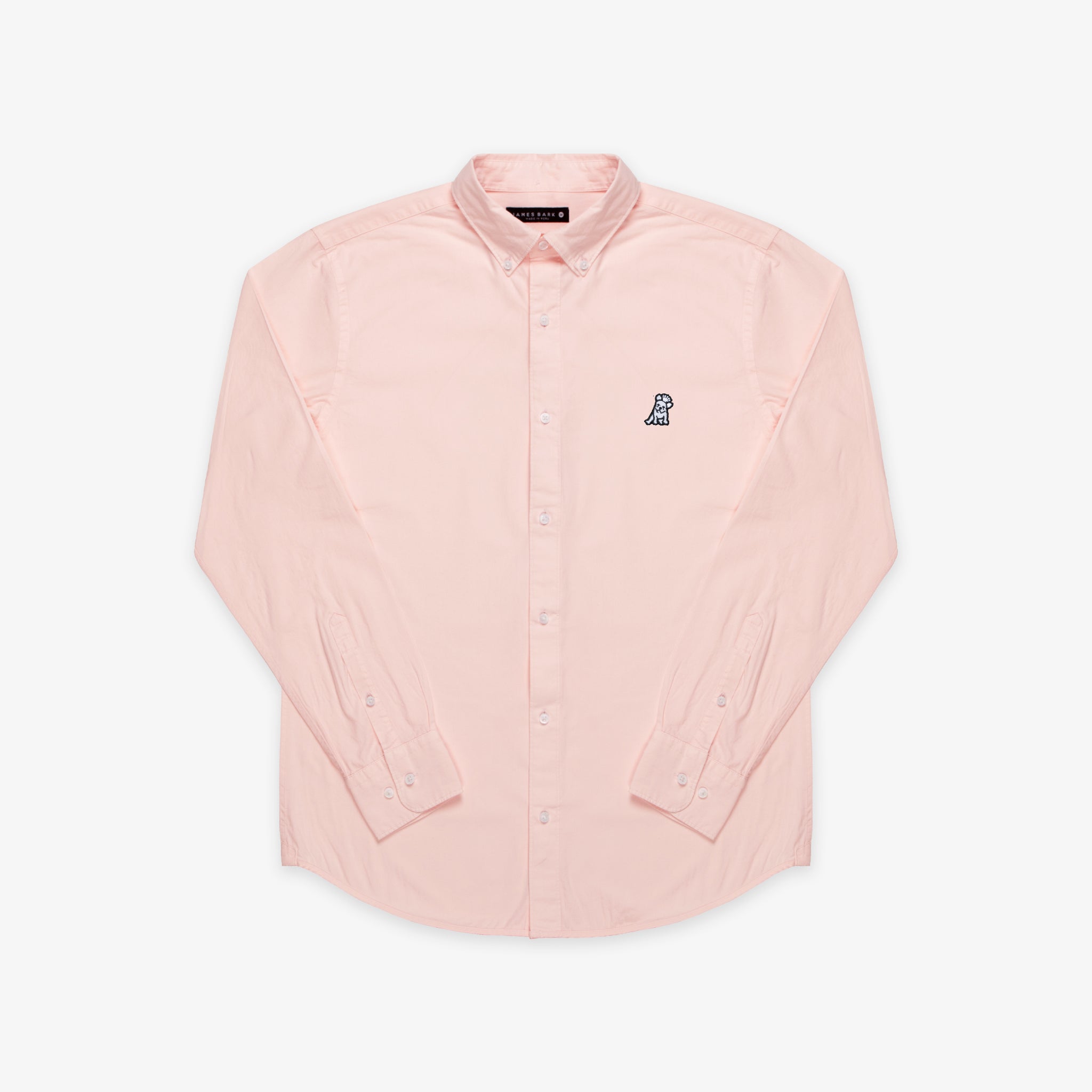 Men's Pink Button Down Poplin Shirt - White Bark - JAMES BARK